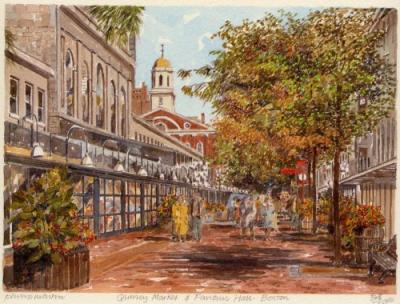 Boston - Quincy Market art print by Philip Martin