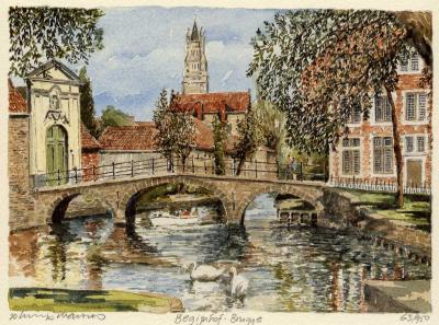 Brugge - Begijnhof art print by Philip Martin