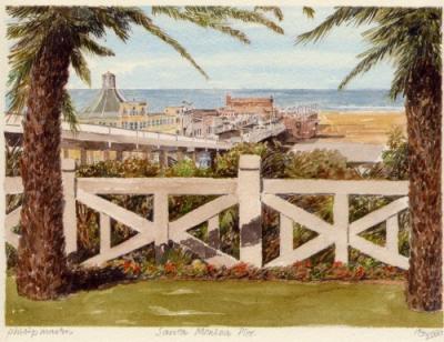 Santa Monica Pier art print by Philip Martin