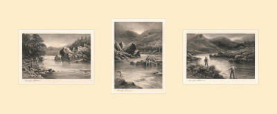 The Elusive Salmon Triptych art print by Douglas Adams