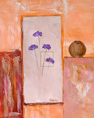 Composition Aux Fleurs Pourpre art print by J. Gamracy