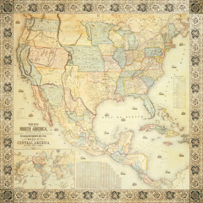 Map Of North America, 1853 art print by Jacob Monk