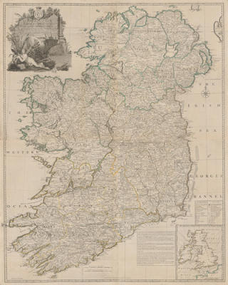 A Map Of The Kingdom Of Ireland art print by John Rocque