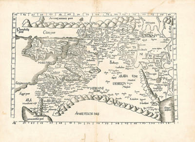 Ptolemaic Map of the Middle East art print by Ptolemy Claudius Ptolemaeus of Alexandriac