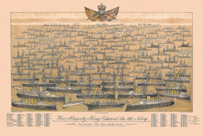 His Majesty King Edward VII, Navy - 'On Which The Sun Never Sets' art print by Rosemary Abrahams