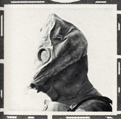 Man wearing a gas mask