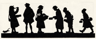 Silhouette of British soldiers or 'Tommies'