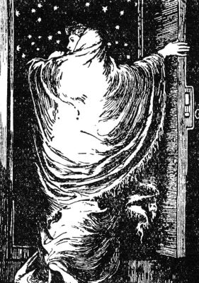 The Woman in White illustration of a scene from the book by William Wilkie