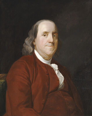 Portrait Of Benjamin Franklin, 1782.