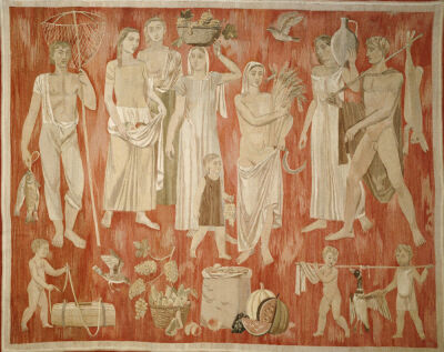 Harvest', A Woven Tapestry Depicting Allegorical References To The Fruits Of Autumn, 1930s.