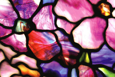 Detail Of Leaded Glass And Bronze Table Lamp, Circa 1910