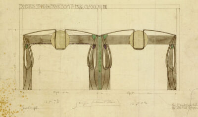 Design For An Exhibition Stand for Francis Smith, used at the Glasgow Exhibition, Shown In Elevation, 1901