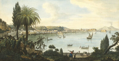 View Of Naples And Vesuvius From Posillipo, 1776.
