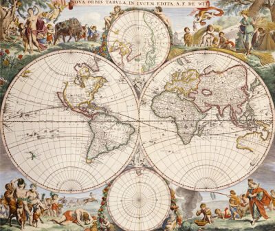 Map Of The World, Amsterdam, C.1680