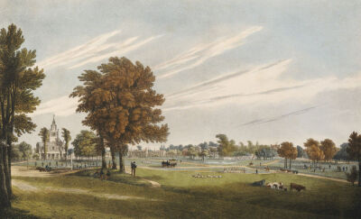 View Of The South East Corner Of Clapham Common, 1825.