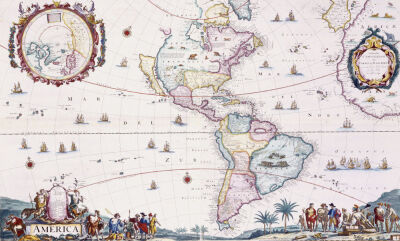 Map Of The Americas Circa 1696