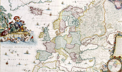 Map Of Europe, Showing Europe And Western Russia, Iceland And Greenland...