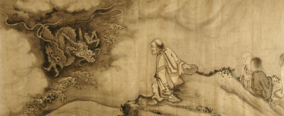 from '16 Luohans' Depicting A Dragon Emerging From The Clouds And Confronting The Luohan