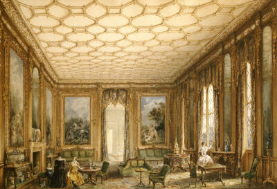View Of A Jacobean-Style Grand Drawing Room, Circa 1840