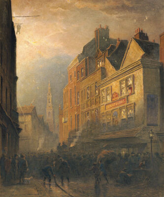 A Fire In Drury Lane By The Cock And Magpie