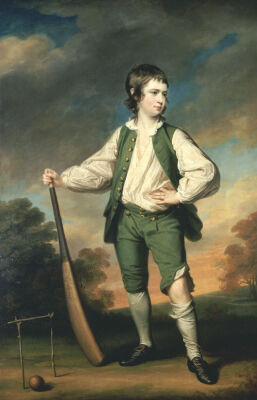 The Young Cricketer: Portrait Of Lewis Cage, Full-Length, In A Green Waistcoat And Breeches