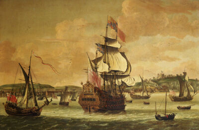 Charles II On Board A Two Decker Man-O-War Off Dover