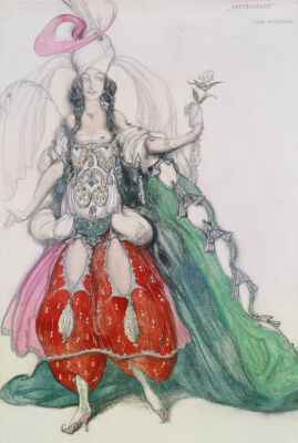 Costume Design For Scheherazade: Zobeide (Jane Marnac). (1866-1924). Gouache Silver Paint And Pencil On Paper.