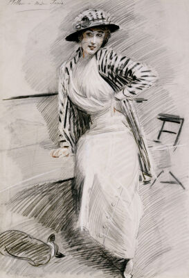 Madame Paris Sitting On Bench. Madame Paris Assise Sur Une Banquette