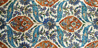 Eight Composite Iznik Polychrome Square Tiles, Circa 1575