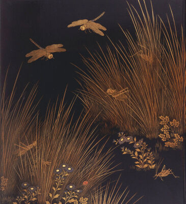 A Roironuri Suzuribako (Writing Case) Depicting Dragonflies