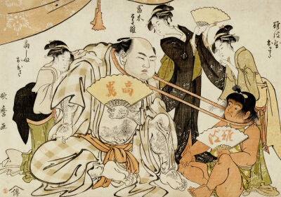 A Game Of Neck Pull (Kubippiki) Between The Ozeki Tanikaze And Kintaro