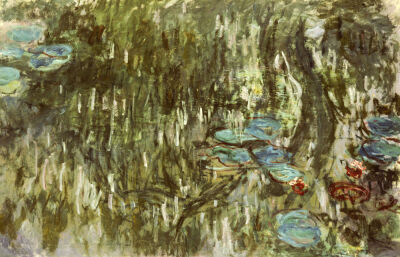 Water Lilies, Reflected Willow, 1920