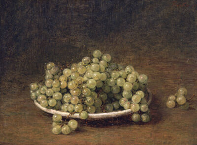White Grapes On A Plate