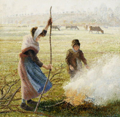White Frost, Woman Breaking Up Wood, 1890