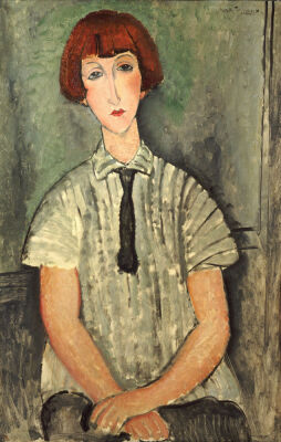 Young Girl In A Striped Shirt, 1917