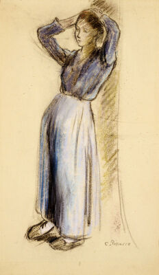 Country Girl Leaning Against A Tree, Circa 1893