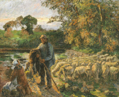 A Shepherd At Montfoucault, Sunset, 1876
