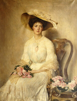 Portrait Of A Lady, Seated On A Chair, Three-Quarter Length, 1893