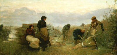 Sedge Cutting In Wecken Fen, Cambridgeshire - Early Morning, 1878