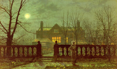 Lady In A Garden By Moonlight, 1882