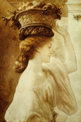 Eucharis; A Girl With A Basket Of Fruit