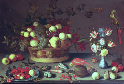 A Basket Of Grapes And Other Fruit