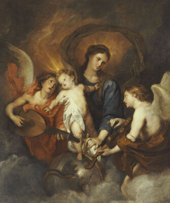 The Madonna And Child With Two Musical Angels, 1599