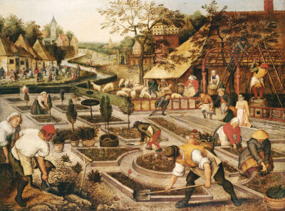 Spring: Gardeners, Sheep Shearers And Peasants Merrymaking