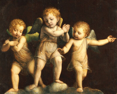 Three Cherubs. Follower Of Bernandino Luini (1475-1532)