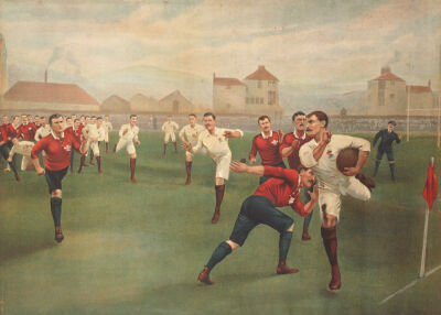 A Rare Print Of England V. Wales. January 5th 1895 At Swansea