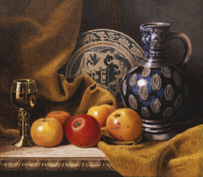 Still Life With A Jug, A Plate, A Goblet And Apples, 1876