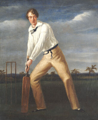 A Cricketer At The Crease