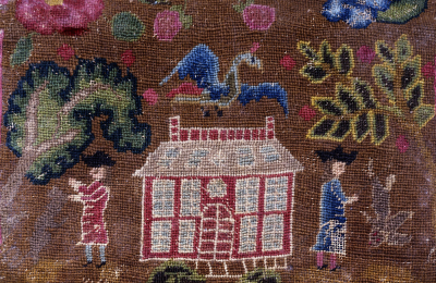 Fine And Rare Pictorial Needlework Single Pocketbook