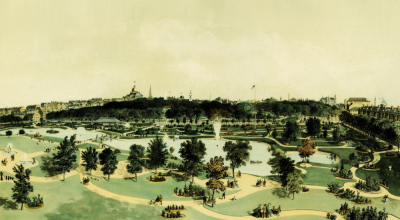 View Of The Public Gardens And Boston Common From Arlington Street